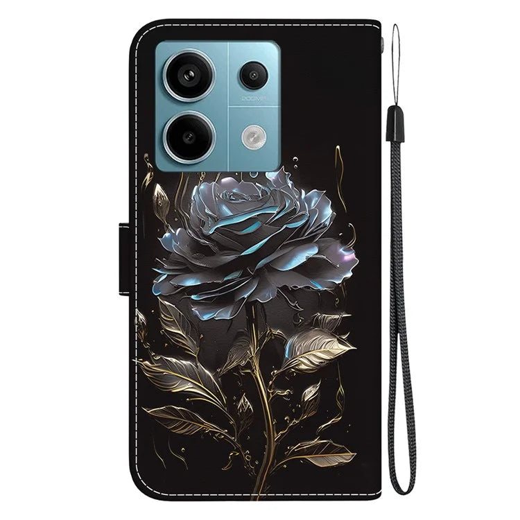 For Xiaomi Redmi Note 13 Pro 5G / Poco X6 5G Wallet Case Phone Leather Cover Pattern Printing