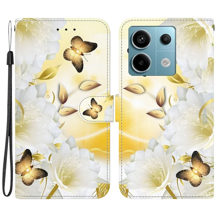 For Xiaomi Redmi Note 13 Pro 5G / Poco X6 5G Wallet Case Phone Leather Cover Pattern Printing