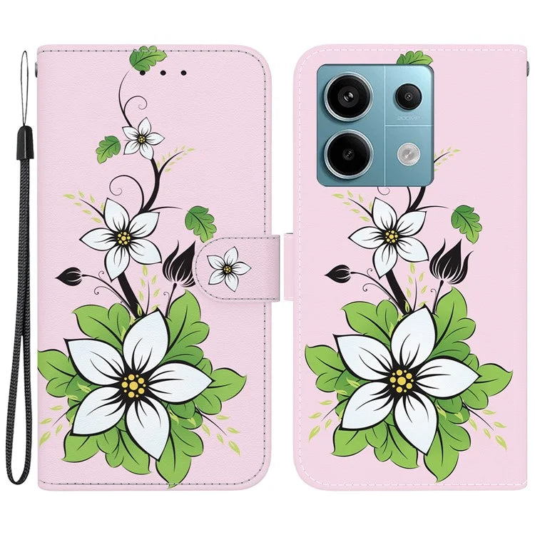 For Xiaomi Redmi Note 13 Pro 5G / Poco X6 5G Wallet Case Phone Leather Cover Pattern Printing