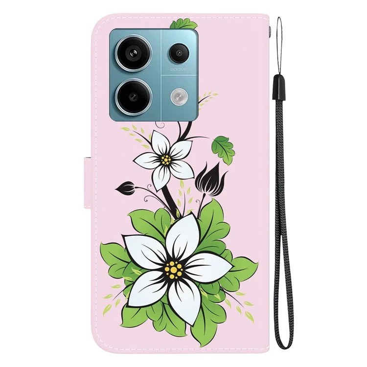 For Xiaomi Redmi Note 13 Pro 5G / Poco X6 5G Wallet Case Phone Leather Cover Pattern Printing
