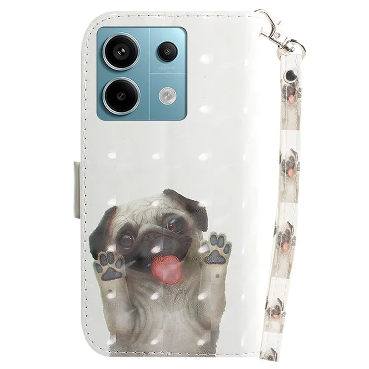 For Xiaomi Redmi Note 13 Pro 5G / Poco X6 5G Wallet Case 3D Pattern Print Leather Cover with Strap