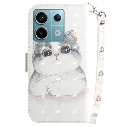 For Xiaomi Redmi Note 13 Pro 5G / Poco X6 5G Wallet Case 3D Pattern Print Leather Cover with Strap