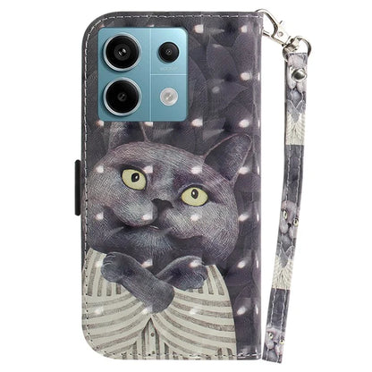 For Xiaomi Redmi Note 13 Pro 5G / Poco X6 5G Wallet Case 3D Pattern Print Leather Cover with Strap