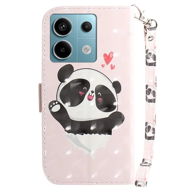 For Xiaomi Redmi Note 13 Pro 5G / Poco X6 5G Wallet Case 3D Pattern Print Leather Cover with Strap