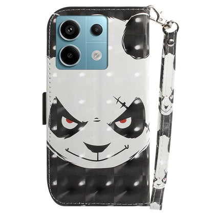 For Xiaomi Redmi Note 13 Pro 5G / Poco X6 5G Wallet Case 3D Pattern Print Leather Cover with Strap