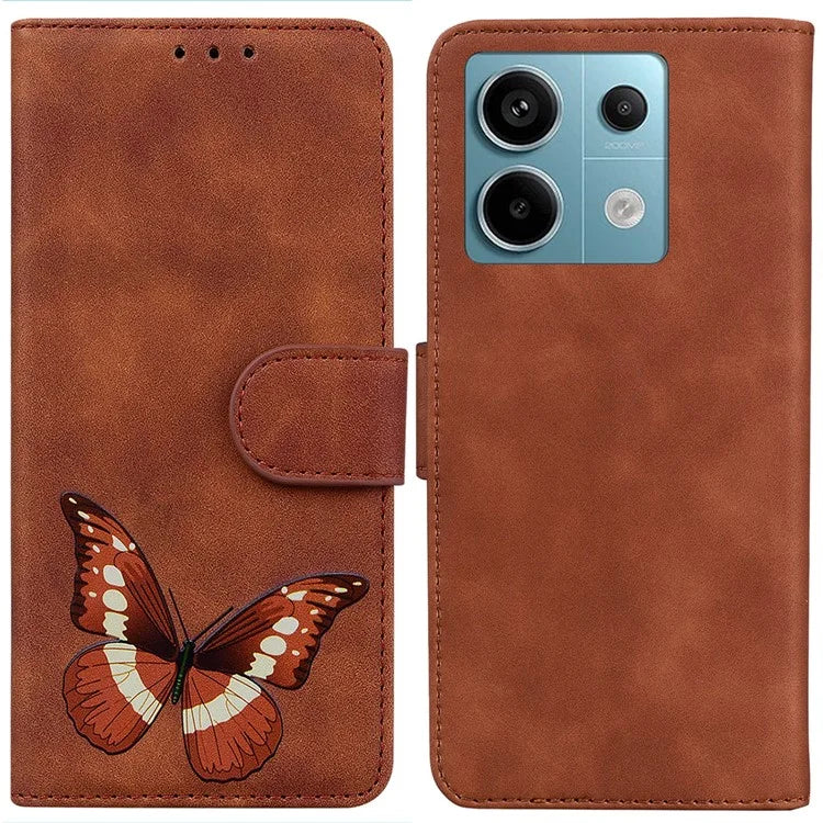For Xiaomi Redmi Note 13 Pro 5G / Poco X6 5G Case Butterfly Pattern Leather Wallet Cover