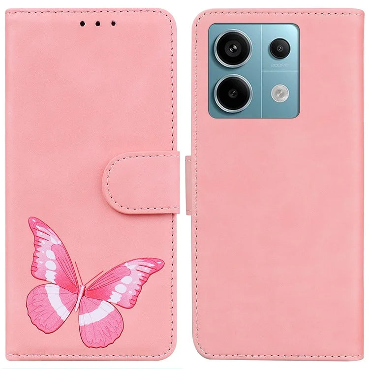 For Xiaomi Redmi Note 13 Pro 5G / Poco X6 5G Case Butterfly Pattern Leather Wallet Cover