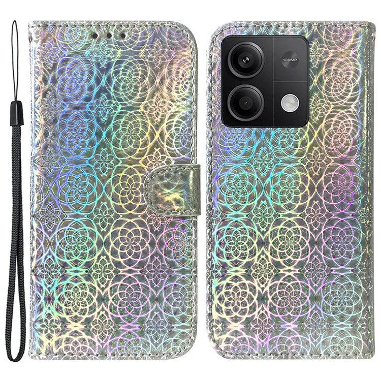 For Xiaomi Redmi Note 13 5G / Redmi Note 13 5G (China) Magnetic Phone Case Dazzling Flower Card Slots Cover