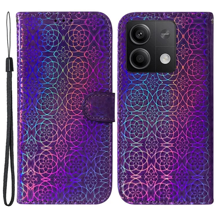 For Xiaomi Redmi Note 13 5G / Redmi Note 13 5G (China) Magnetic Phone Case Dazzling Flower Card Slots Cover
