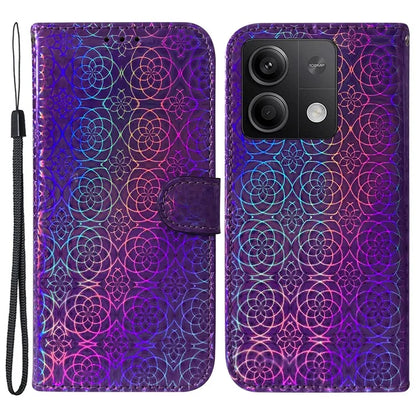 For Xiaomi Redmi Note 13 5G / Redmi Note 13 5G (China) Magnetic Phone Case Dazzling Flower Card Slots Cover