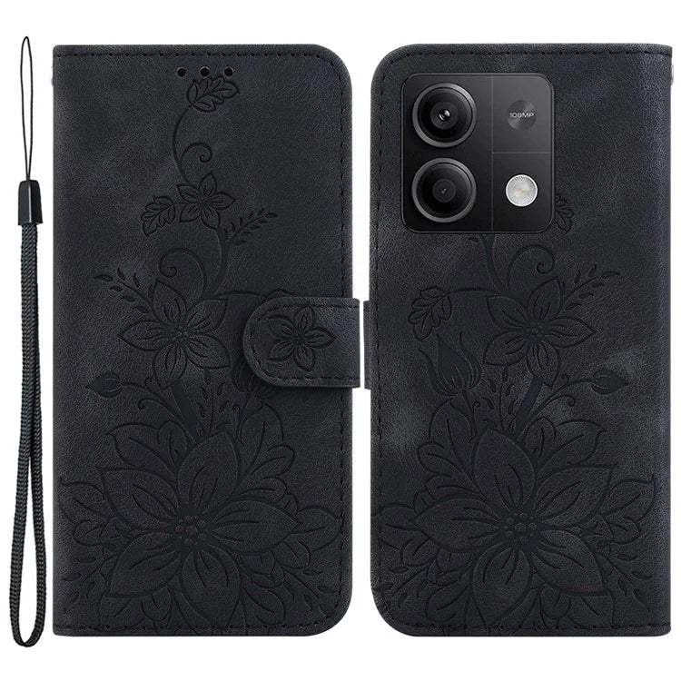 For Xiaomi Redmi Note 13 5G / Note 13 5G (China) Flower Leather Case Wallet Cover