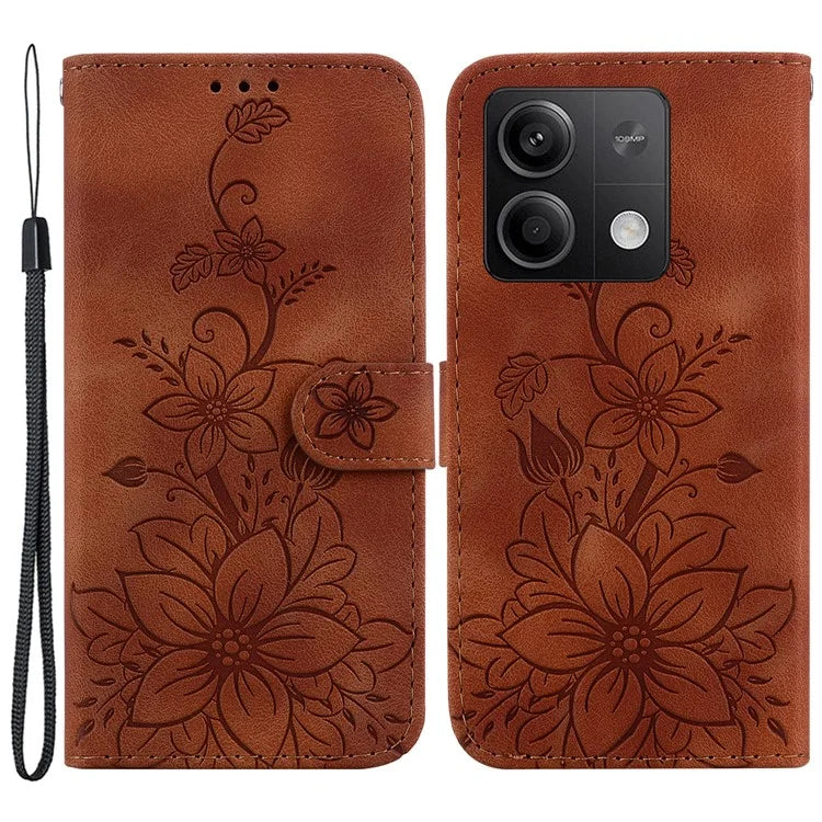 For Xiaomi Redmi Note 13 5G / Note 13 5G (China) Flower Leather Case Wallet Cover