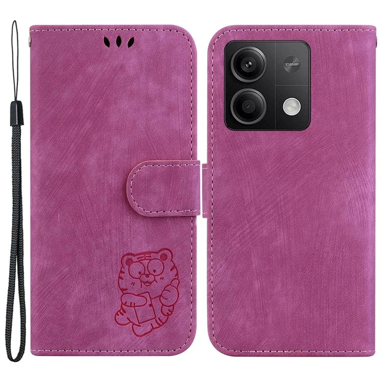 For Xiaomi Redmi Note 13 5G / Note 13 5G (China) Wallet Case Leather Cover Tiger Pattern