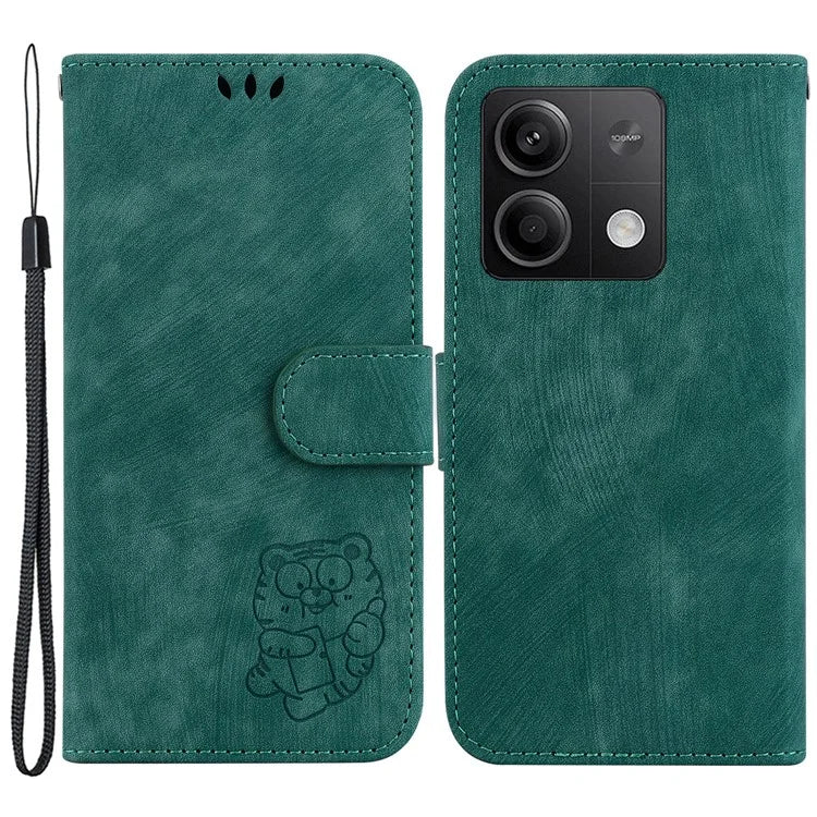 For Xiaomi Redmi Note 13 5G / Note 13 5G (China) Wallet Case Leather Cover Tiger Pattern