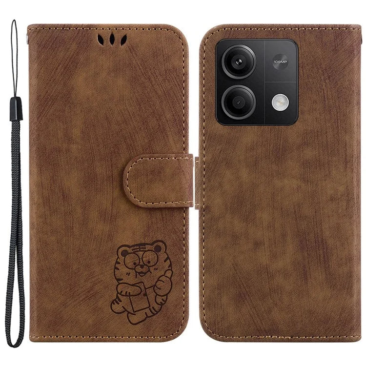 For Xiaomi Redmi Note 13 5G / Note 13 5G (China) Wallet Case Leather Cover Tiger Pattern