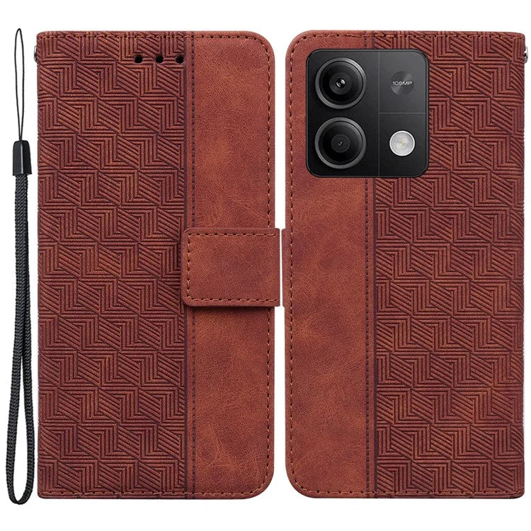 For Xiaomi Redmi Note 13 5G / Note 13 5G (China) Case Geometry Pattern Leather Cover Wallet