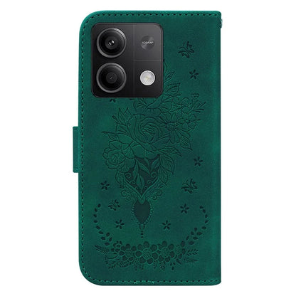 For Xiaomi Redmi Note 13 5G / 13 5G (China) Case Rose Butterfly Imprinted Card Holder Phone Cover
