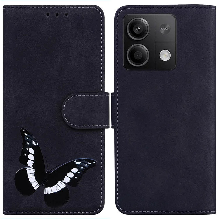 For Xiaomi Redmi Note 13 5G / Note 13 5G (China) Leather Case Wallet Cover Butterfly Pattern
