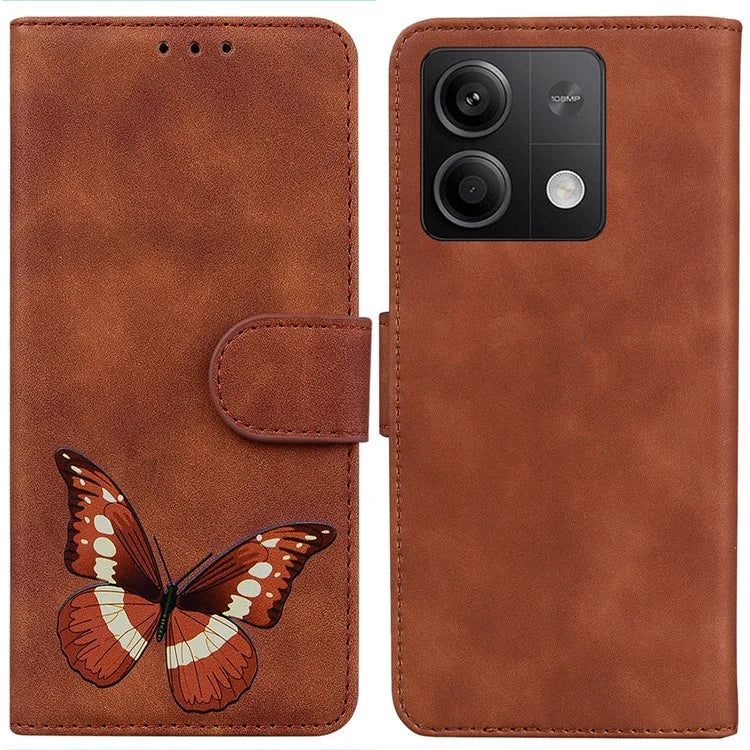 For Xiaomi Redmi Note 13 5G / Note 13 5G (China) Leather Case Wallet Cover Butterfly Pattern