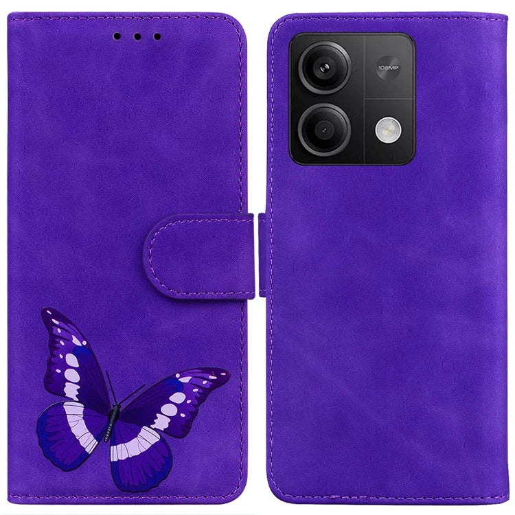 For Xiaomi Redmi Note 13 5G / Note 13 5G (China) Leather Case Wallet Cover Butterfly Pattern