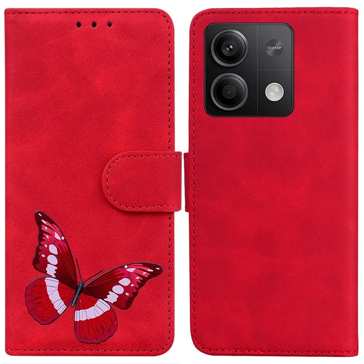 For Xiaomi Redmi Note 13 5G / Note 13 5G (China) Leather Case Wallet Cover Butterfly Pattern