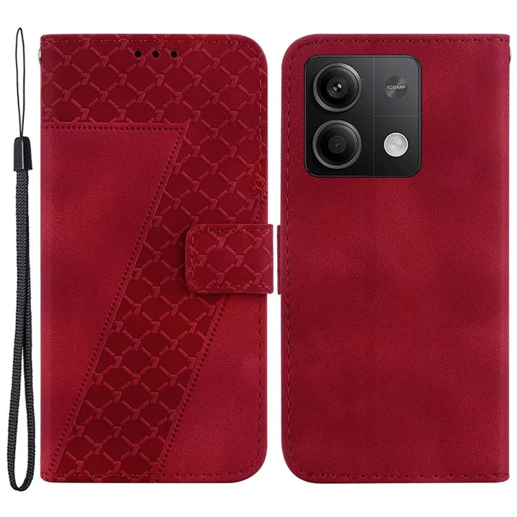 For Xiaomi Redmi Note 13 5G / Note 13 5G (China) Case Stand Wallet Leather Cover 7-Shape Pattern