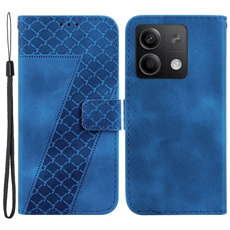 For Xiaomi Redmi Note 13 5G / Note 13 5G (China) Case Stand Wallet Leather Cover 7-Shape Pattern