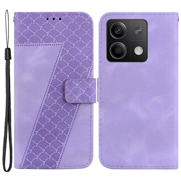 For Xiaomi Redmi Note 13 5G / Note 13 5G (China) Case Stand Wallet Leather Cover 7-Shape Pattern