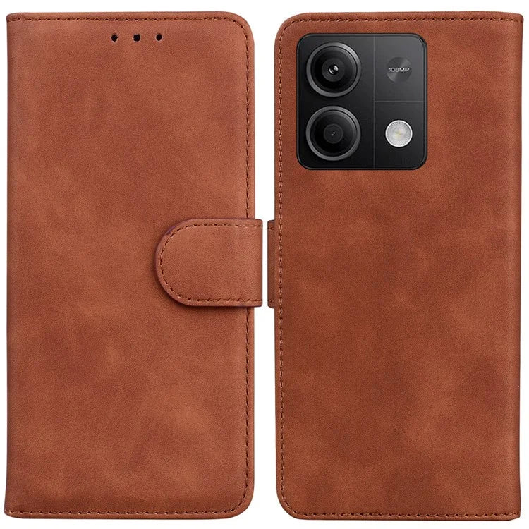 For Xiaomi Redmi Note 13 5G / Note 13 5G (China) Leather Case Solid Color Wallet Flip Cover