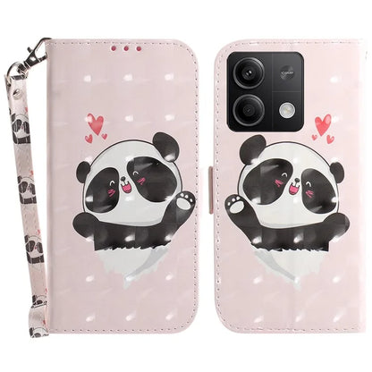 For Xiaomi Redmi Note 13 5G / Note 13 5G (China) Case 3D Pattern Print Leather Cover with Strap