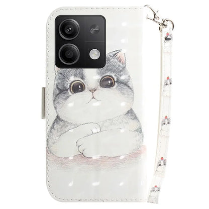 For Xiaomi Redmi Note 13 5G / Note 13 5G (China) Case 3D Pattern Print Leather Cover with Strap