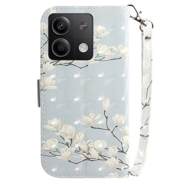 For Xiaomi Redmi Note 13 5G / Note 13 5G (China) Case 3D Pattern Print Leather Cover with Strap