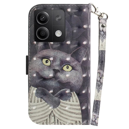 For Xiaomi Redmi Note 13 5G / Note 13 5G (China) Case 3D Pattern Print Leather Cover with Strap