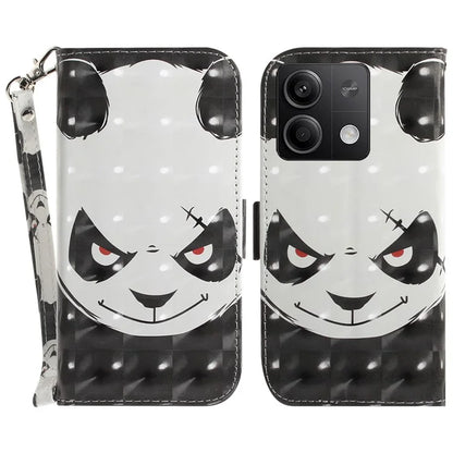 For Xiaomi Redmi Note 13 5G / Note 13 5G (China) Case 3D Pattern Print Leather Cover with Strap