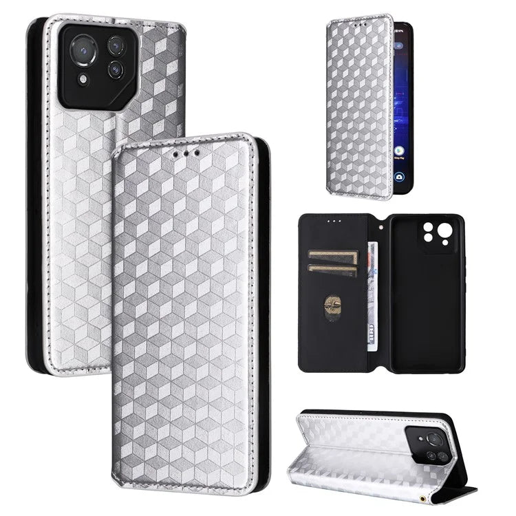 For Asus ROG Phone 8 Pro 5G / 8 5G Wallet Case Leather Magnetic Auto Closing Imprint Cover