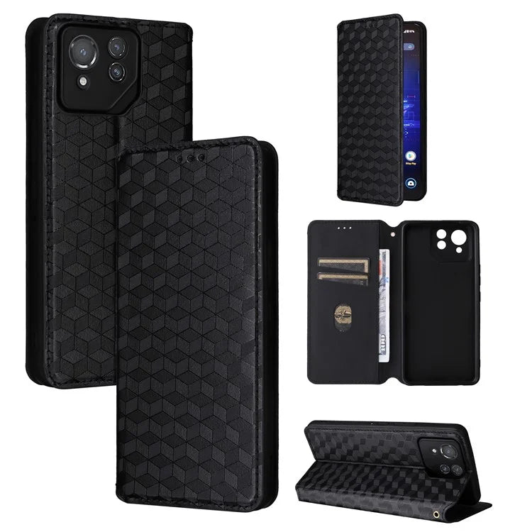 For Asus ROG Phone 8 Pro 5G / 8 5G Wallet Case Leather Magnetic Auto Closing Imprint Cover