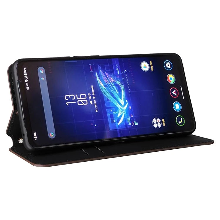 For Asus ROG Phone 8 Pro 5G / 8 5G Wallet Case Leather Magnetic Auto Closing Imprint Cover