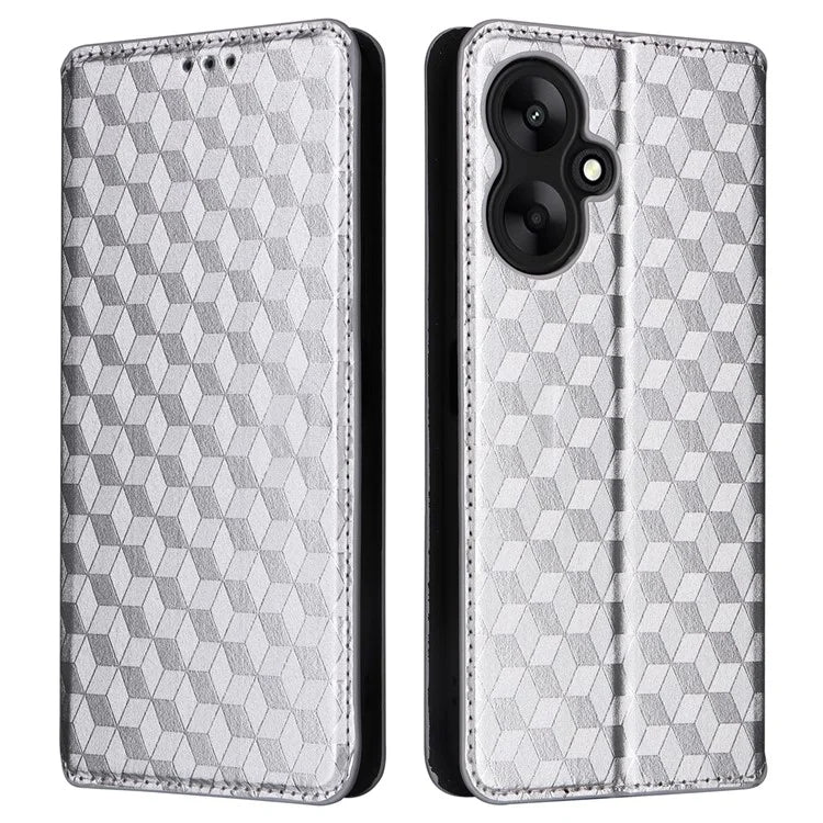 For Xiaomi Redmi 13C 5G / Redmi 13R 5G / Poco M6 5G Magnetic Phone Case Imprinted Rhombus Cover