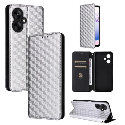 For Xiaomi Redmi 13C 5G / Redmi 13R 5G / Poco M6 5G Magnetic Phone Case Imprinted Rhombus Cover