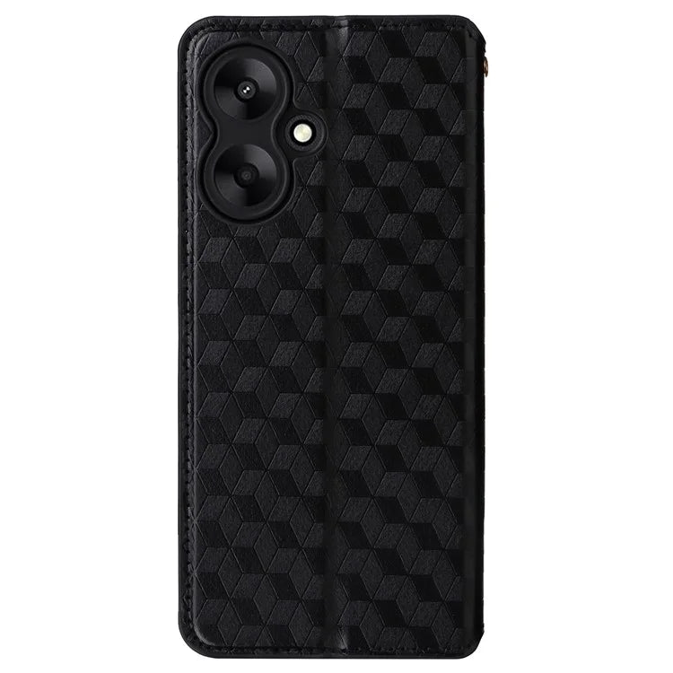 For Xiaomi Redmi 13C 5G / Redmi 13R 5G / Poco M6 5G Magnetic Phone Case Imprinted Rhombus Cover