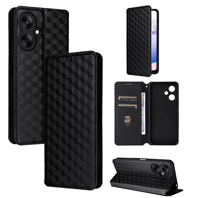 For Xiaomi Redmi 13C 5G / Redmi 13R 5G / Poco M6 5G Magnetic Phone Case Imprinted Rhombus Cover