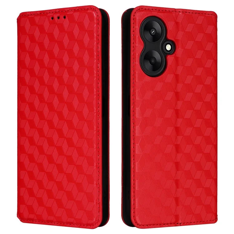 For Xiaomi Redmi 13C 5G / Redmi 13R 5G / Poco M6 5G Magnetic Phone Case Imprinted Rhombus Cover