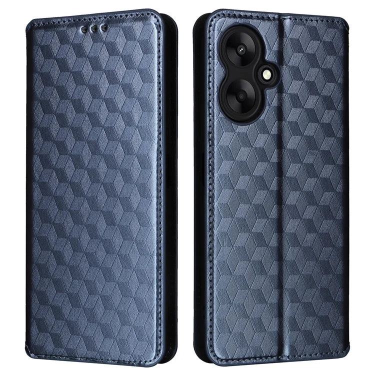 For Xiaomi Redmi 13C 5G / Redmi 13R 5G / Poco M6 5G Magnetic Phone Case Imprinted Rhombus Cover