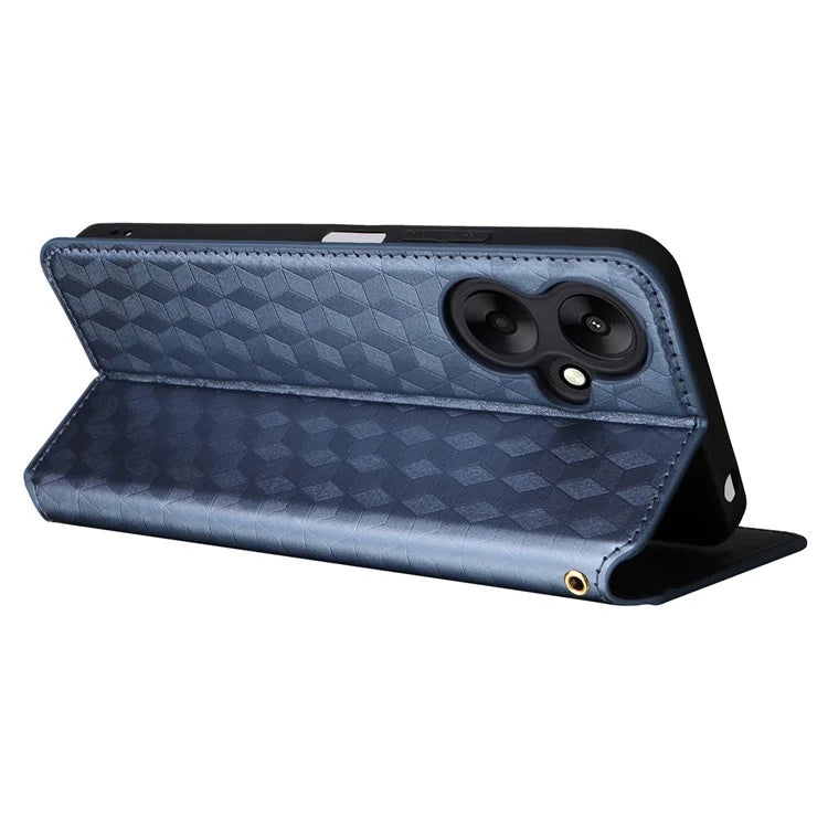 For Xiaomi Redmi 13C 5G / Redmi 13R 5G / Poco M6 5G Magnetic Phone Case Imprinted Rhombus Cover