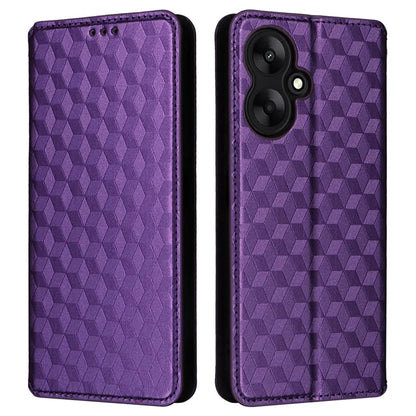 For Xiaomi Redmi 13C 5G / Redmi 13R 5G / Poco M6 5G Magnetic Phone Case Imprinted Rhombus Cover