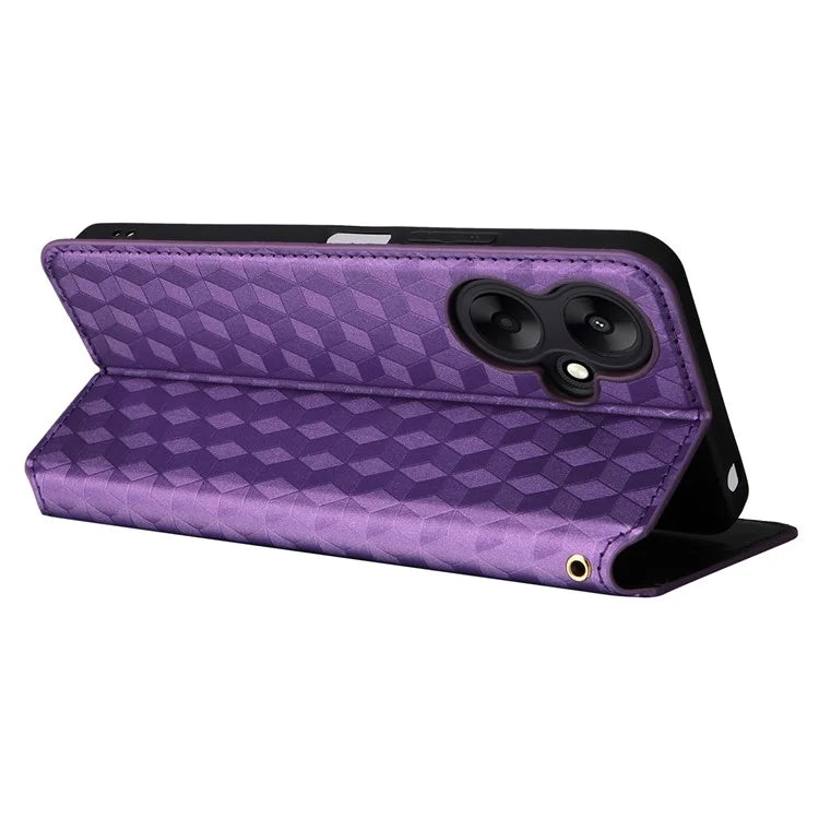 For Xiaomi Redmi 13C 5G / Redmi 13R 5G / Poco M6 5G Magnetic Phone Case Imprinted Rhombus Cover