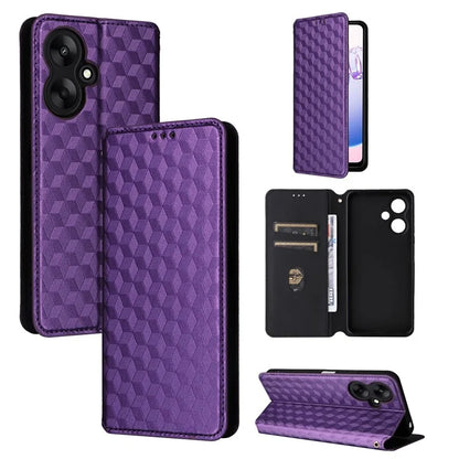 For Xiaomi Redmi 13C 5G / Redmi 13R 5G / Poco M6 5G Magnetic Phone Case Imprinted Rhombus Cover