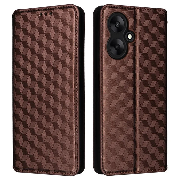 For Xiaomi Redmi 13C 5G / Redmi 13R 5G / Poco M6 5G Magnetic Phone Case Imprinted Rhombus Cover