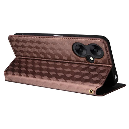 For Xiaomi Redmi 13C 5G / Redmi 13R 5G / Poco M6 5G Magnetic Phone Case Imprinted Rhombus Cover