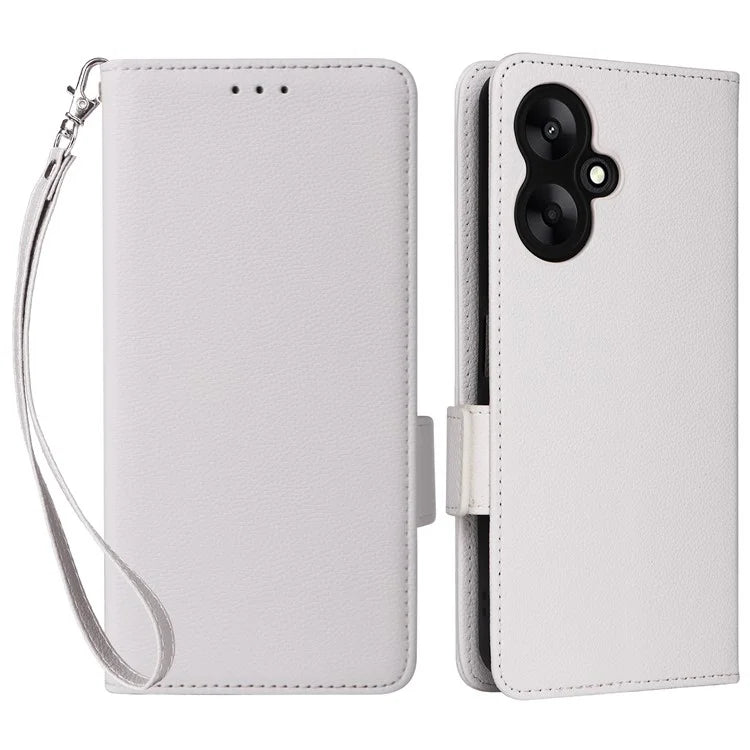 For Xiaomi Redmi 13C 5G / Redmi 13R 5G / Poco M6 5G Case with Wrist Strap Leather Cell Phone Cover